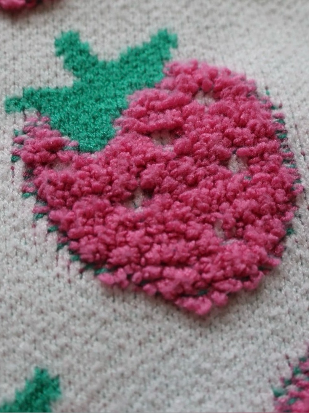 Luna Ivy Anthropologie Womens Strawberry Sweater Vest Textured Cottagecore Top M - Picture 3 of 14